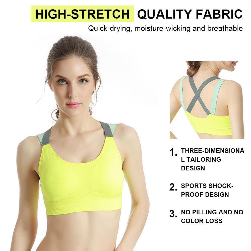 Macymars™ Cross-back Two-tone Yoga Sports Bra