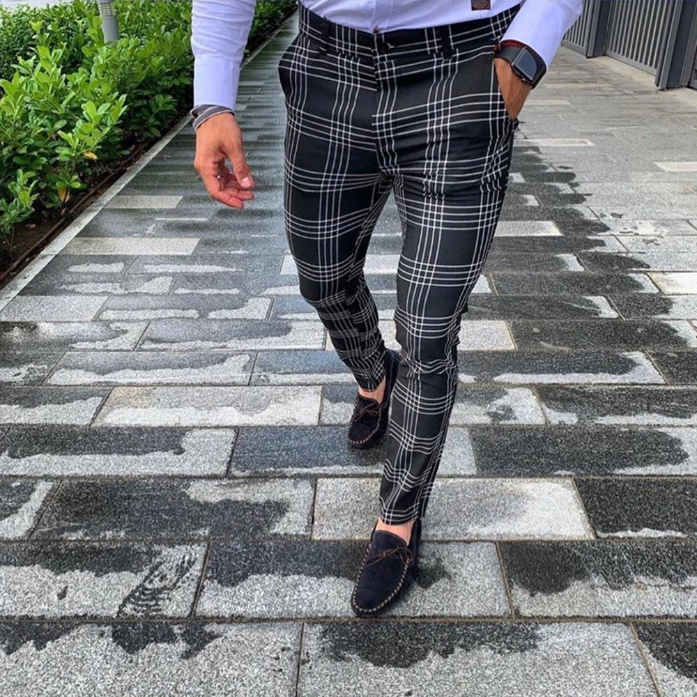 Macymars™ Men's Fashion Plaid Casual Pencil Long Pants