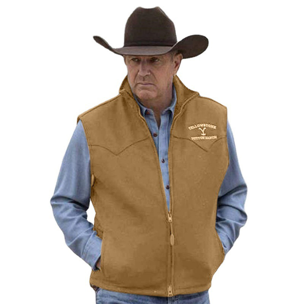 Macymars™ Men's Western Denim Embroidered Vest Jacket