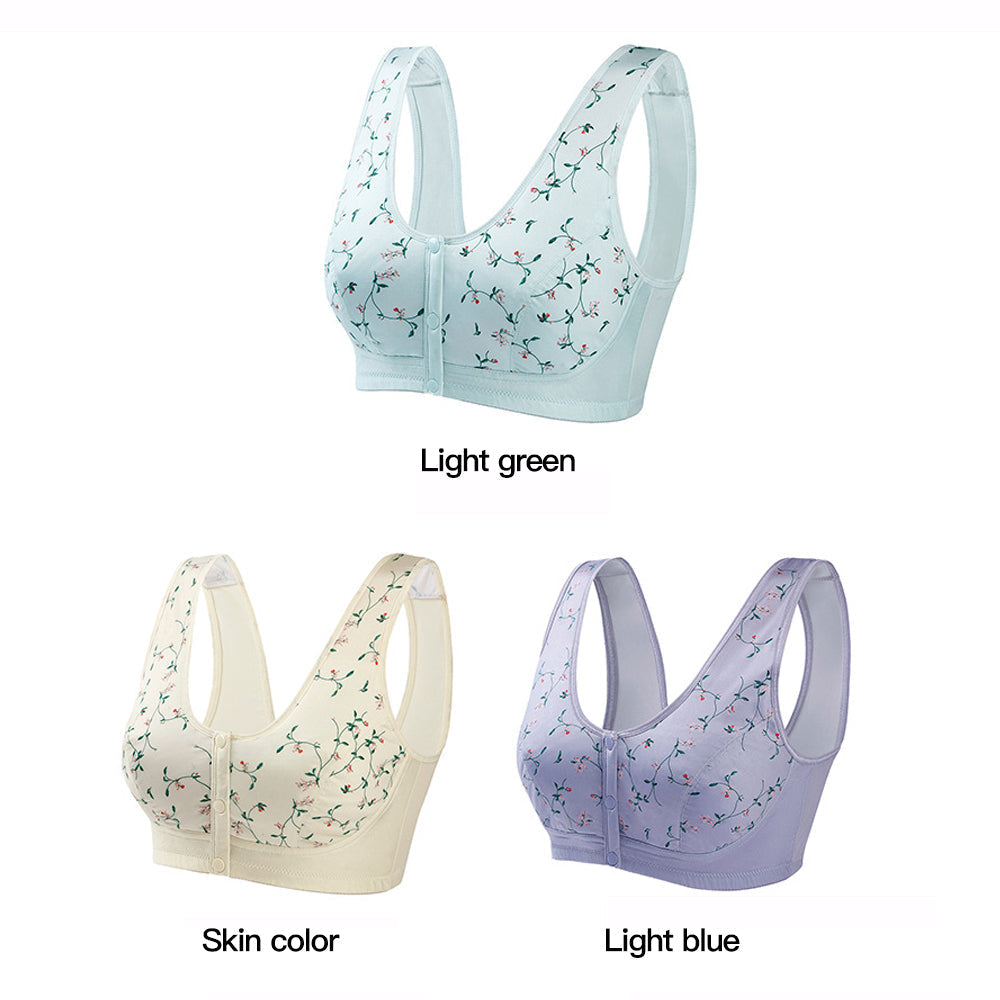 Macymars™ Front Breathable Button Printed Bra
