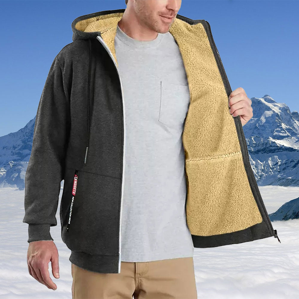 Macymars™ Men's Sherpa Zip Hoodie Loose Sweatshirts Coat
