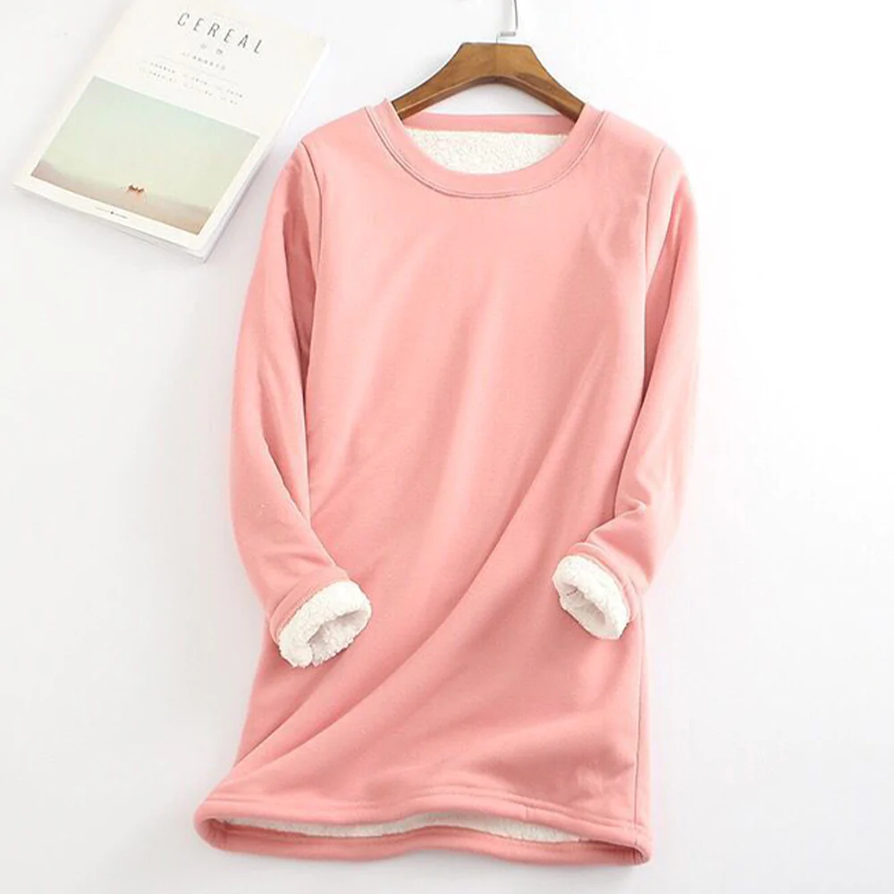 Macymars™ Warm Women T-Shirt Fleece Lined Thermal Tops
