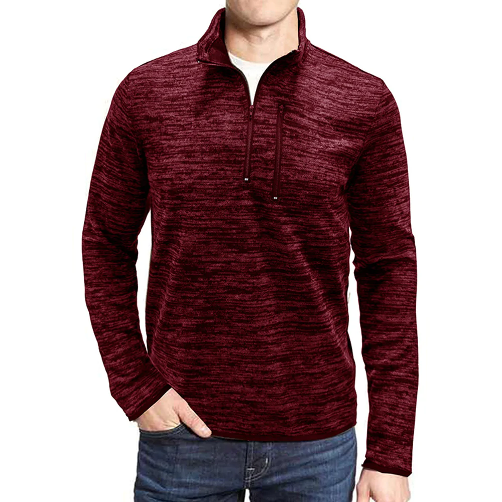 Macymars™ Men's Stand Collar Long Sleeve Pullover with Zipper