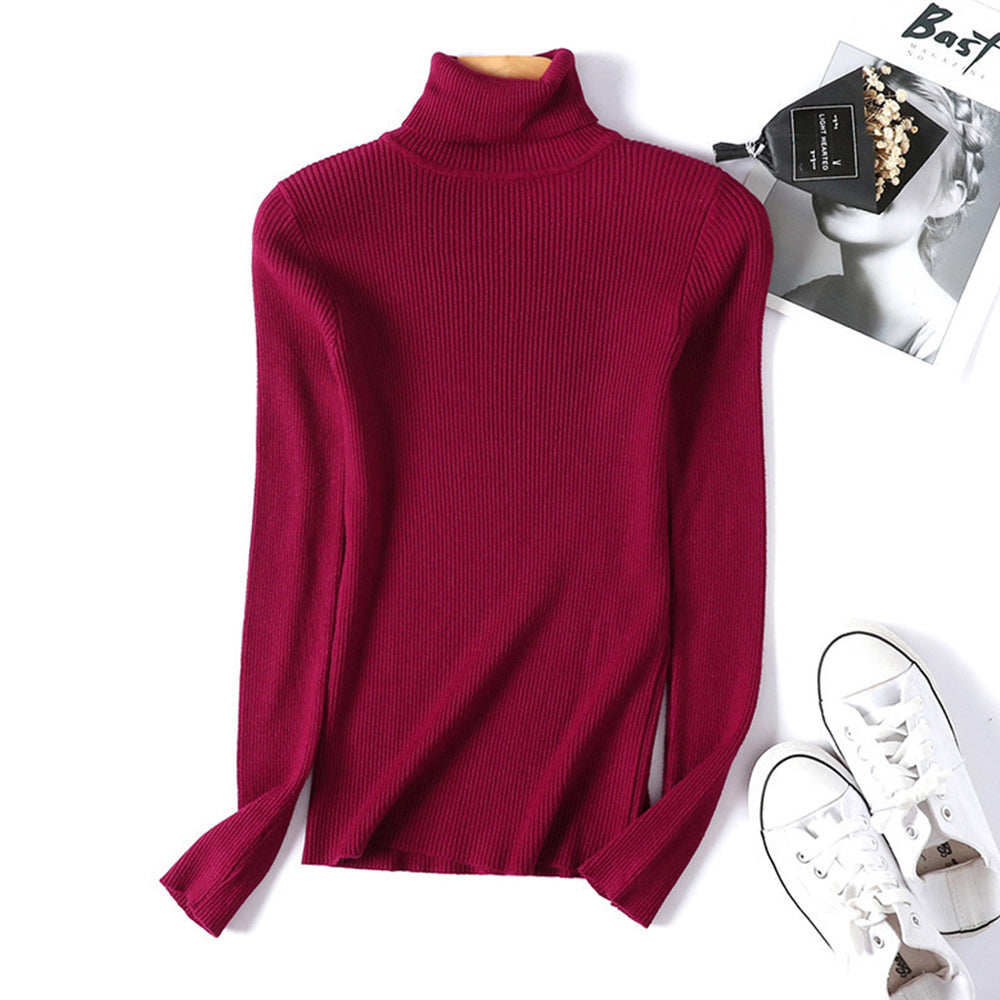 Macymars™ Thick Warm Turtleneck Sweaters Solid Pattern Casual Winter Wears Knitted Sweater