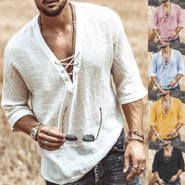 Macymars™ Men's Summer Casual Cotton Linen Viking Shirt