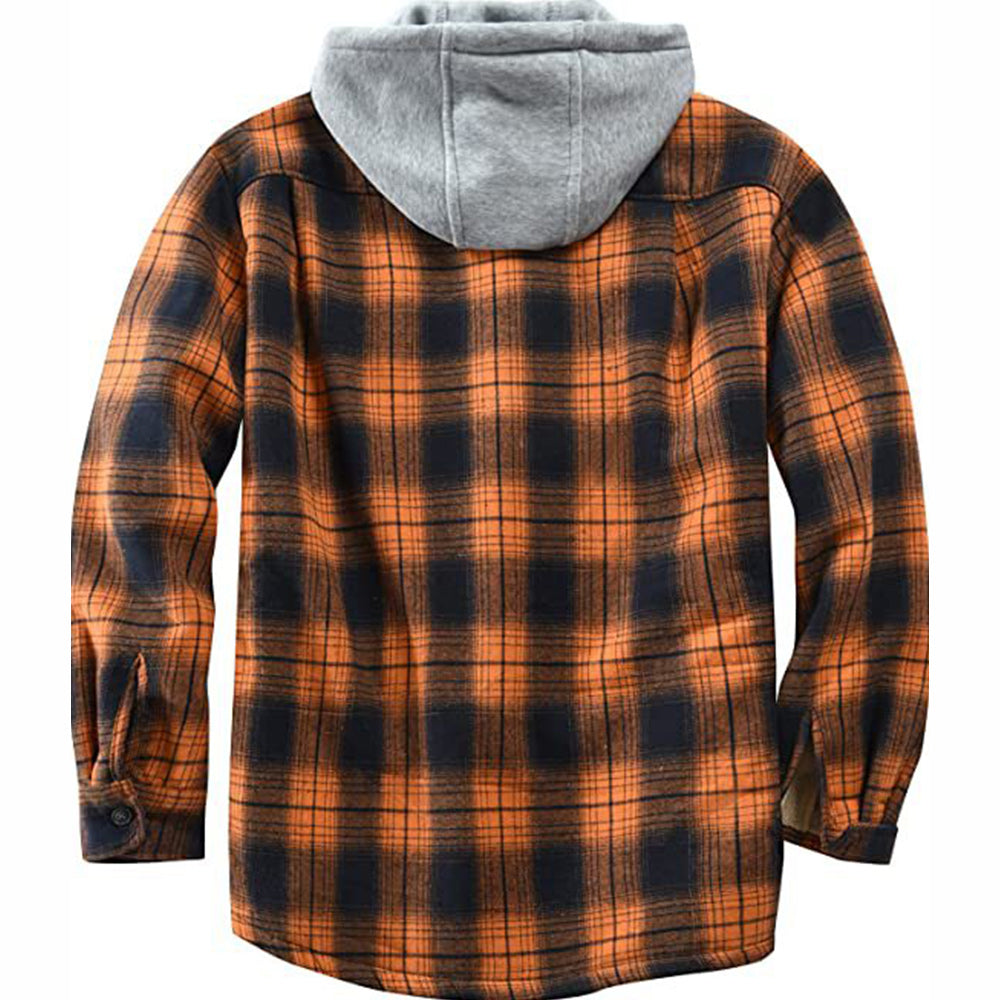 Macymars™ Men's Plaid Fleece Hooded Jacket