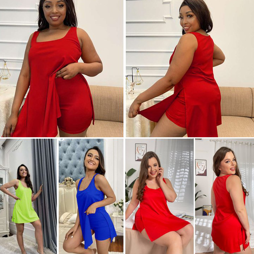 Macymars™ 2022 Summer Women Casual U-neck Sleeveless Two Piece T Shirts Shorts Set