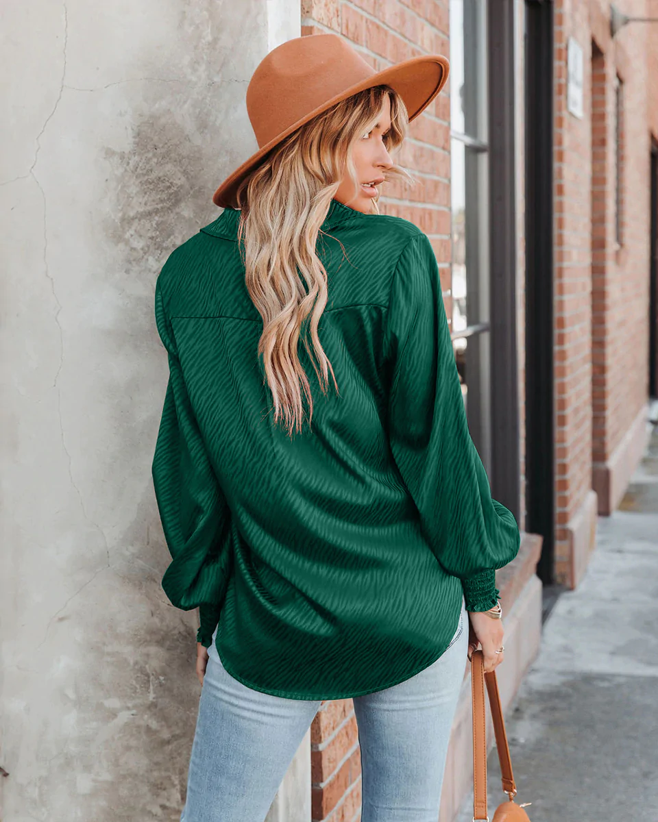 Macymars™ Women Loose Lapel Lantern Long Sleeve Shirt