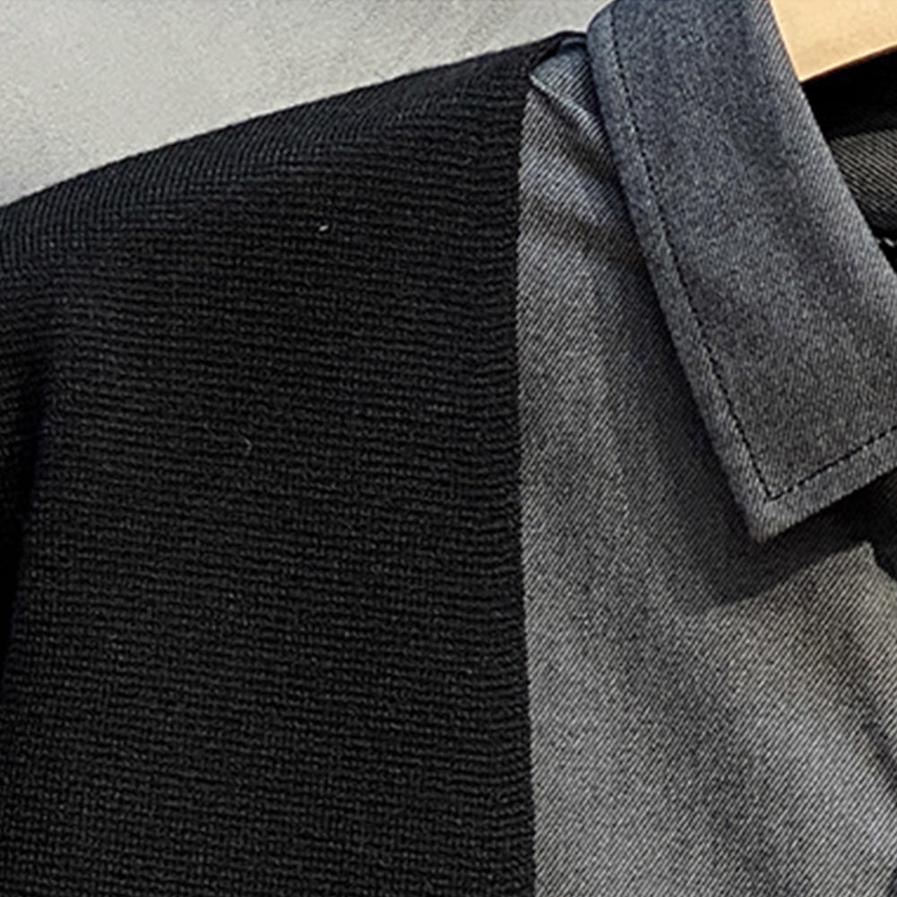 Macymars™ Men's Fake Two-Piece Knitted Cardigan Casual Shirt Collar Sweater