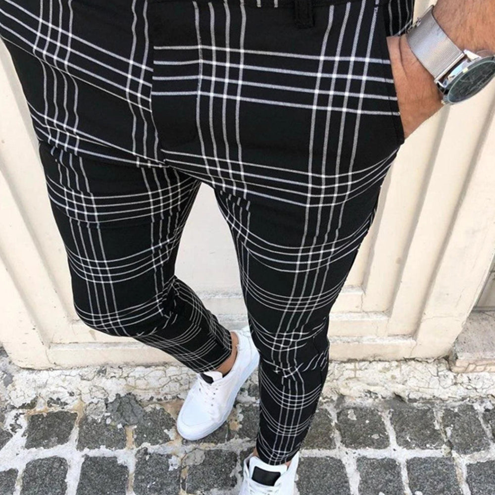 Macymars™ Men's Fashion Plaid Casual Pencil Long Pants