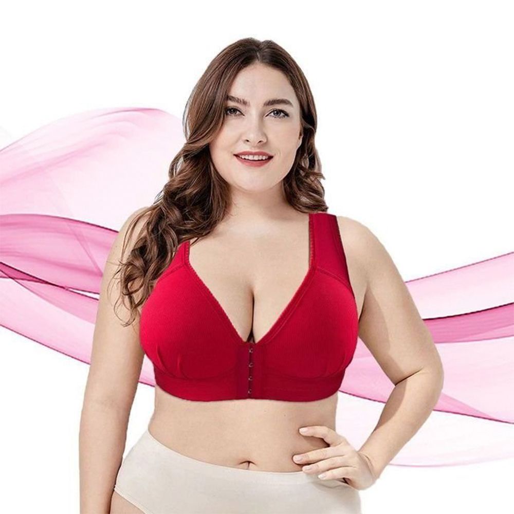 Macymars™ Women's Cotton Plus Size Front Closure Elastic Push Up Comfort Bra