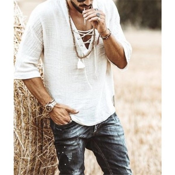 Macymars™ Men's Summer Casual Cotton Linen Viking Shirt