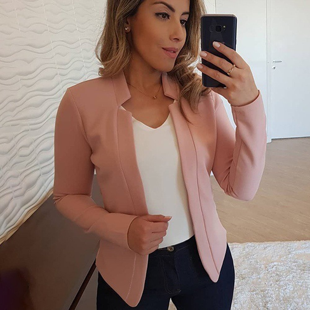 Macymars™ 2022 Women's Autumn and Winter Suit Long Sleeve Solid Color Cardigan Jacket