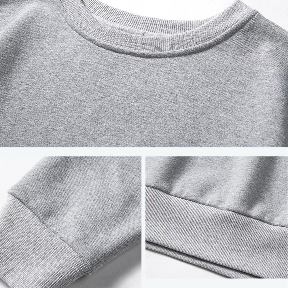 Macymars™ Men's Long Sleeve Round Neck Pullover Solid Color Sweatshirt