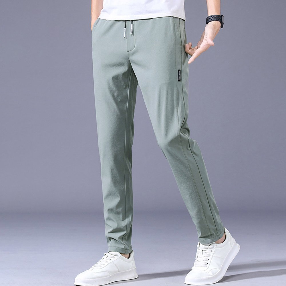 Macymars™ Men's Ice Silk Elastic Waist Drawstring Straight Trousers