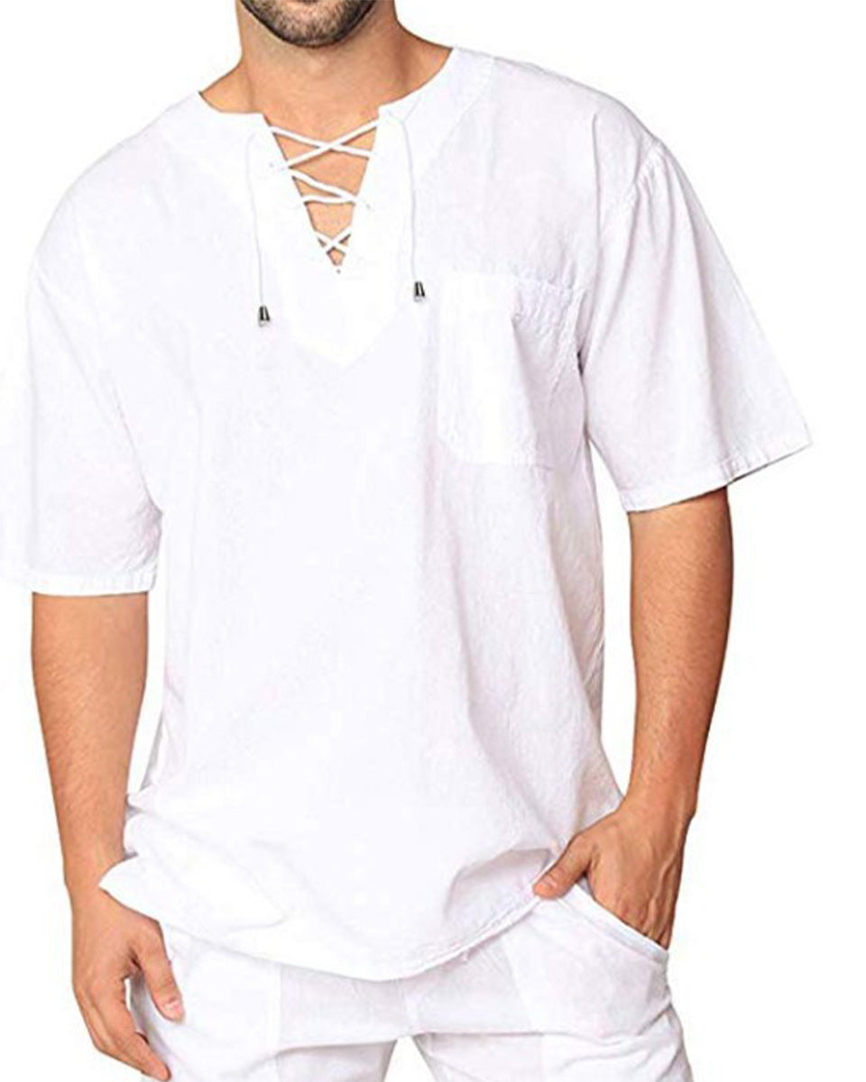 Macymars™ Men's Cotton Linen Short Sleeve Casual T-shirt