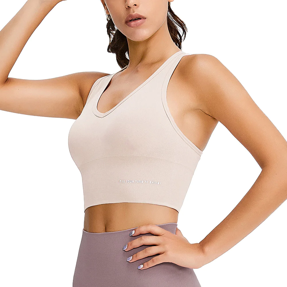 Macymars™ V-neck X-back 4-breasted Sports Bra