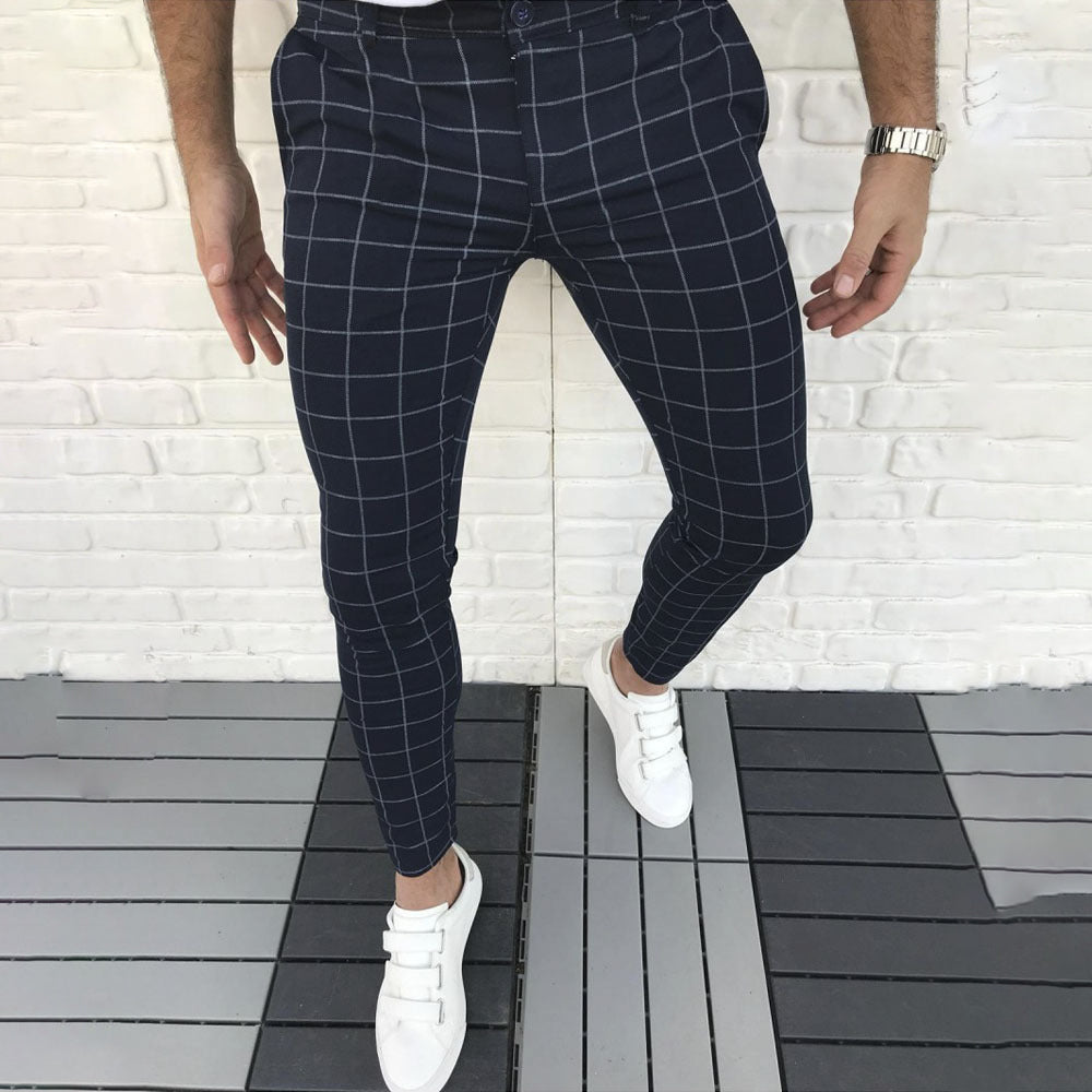 Macymars™ Men's Casual Business Plaid Stretch Slim Pants