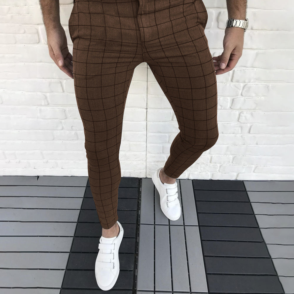 Macymars™ Men's Casual Business Plaid Stretch Slim Pants