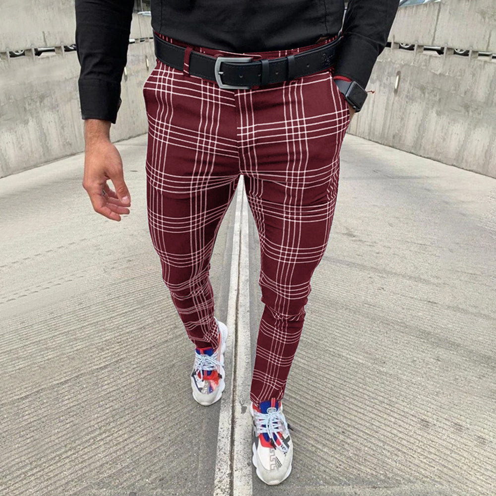 Macymars™ Men's Fashion Plaid Casual Pencil Long Pants