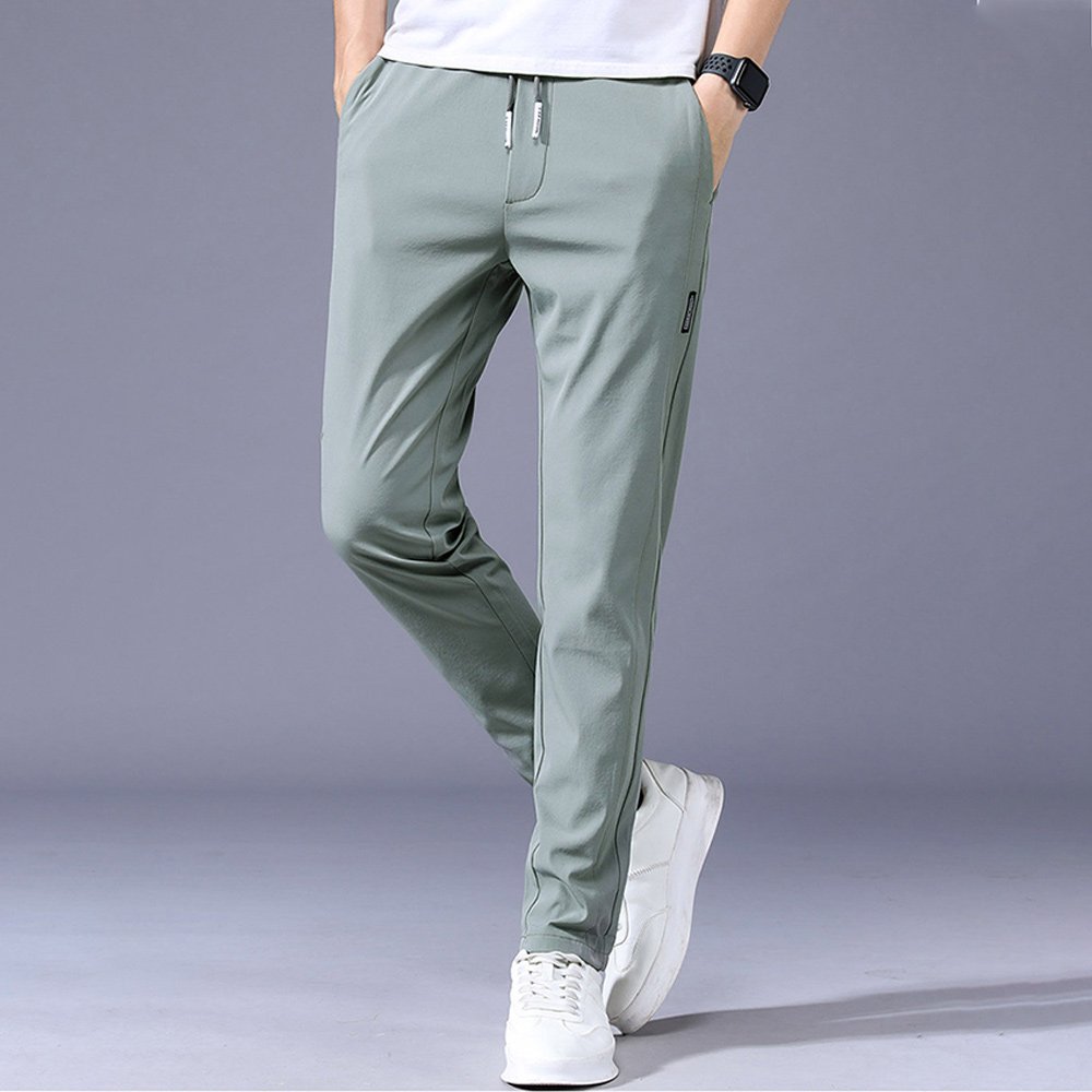 Macymars™ Men's Ice Silk Elastic Waist Drawstring Straight Trousers