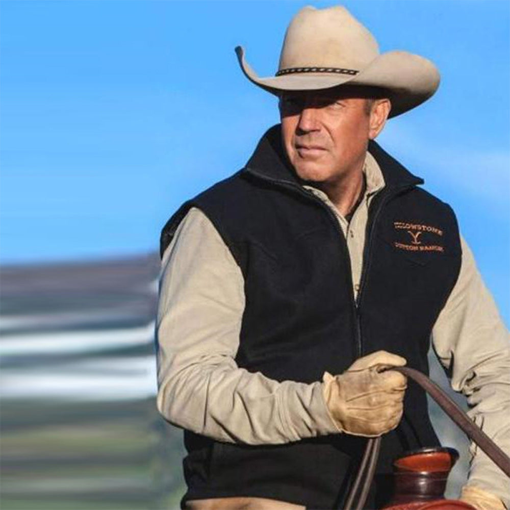 Macymars™ Men's Western Denim Embroidered Vest Jacket