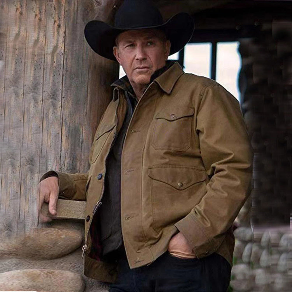 Macymars™ Men's Casual Solid Color Washed Jacket