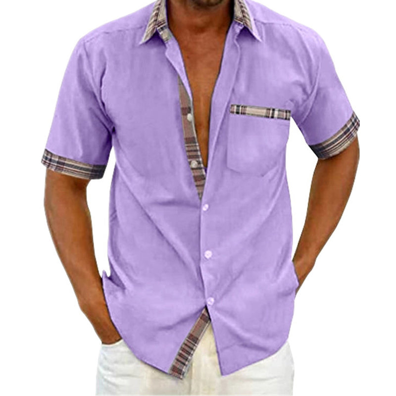 Macymars™ New 2022 Summer Stylish Shirt Contrast Fashion Button-Up Men Bowling Shirt