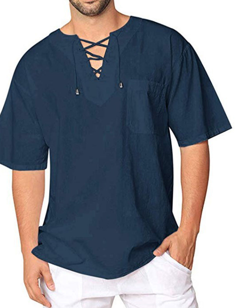Macymars™ Men's Cotton Linen Short Sleeve Casual T-shirt