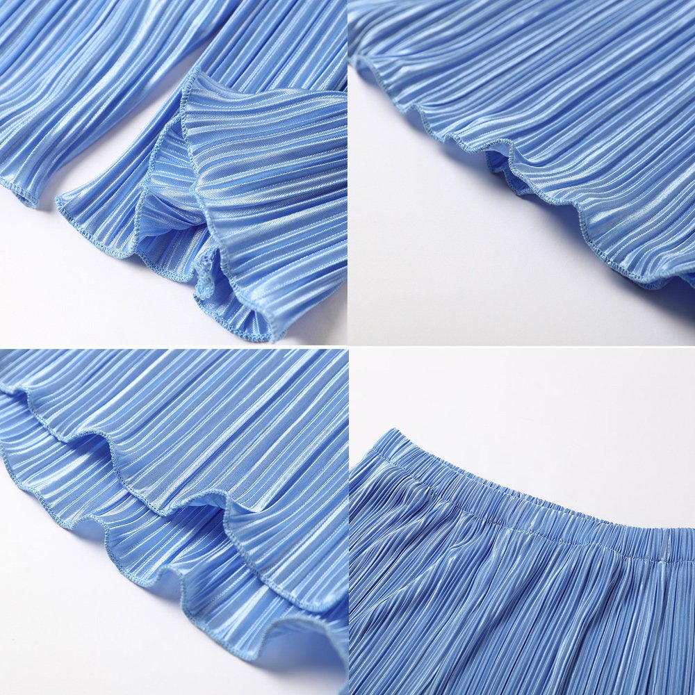 Macymars™ Women Clothing Retro Casual Fashion Fashion Suit 2022 Long Sleeve Loose-Fitting Pleated Wide Leg Pants Two-Piece Set