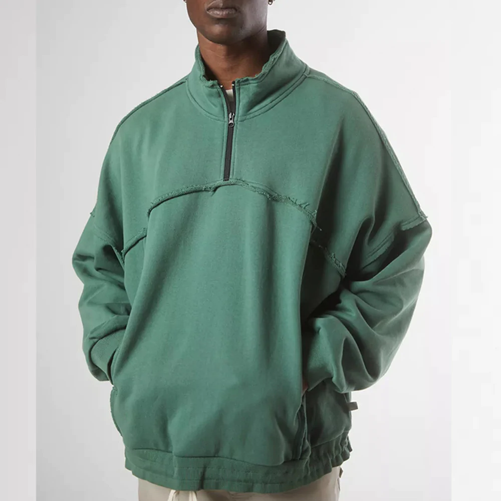 Macymars™ Men's Long Sleeve Stand Collar Pullover Zip Sweatshirt