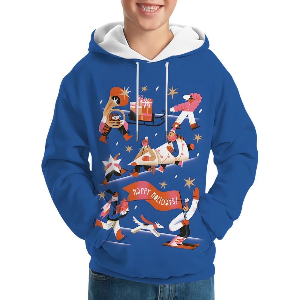 Macymars™ Christmas 3D Digital Print Hooded Sweatshirts Pullover