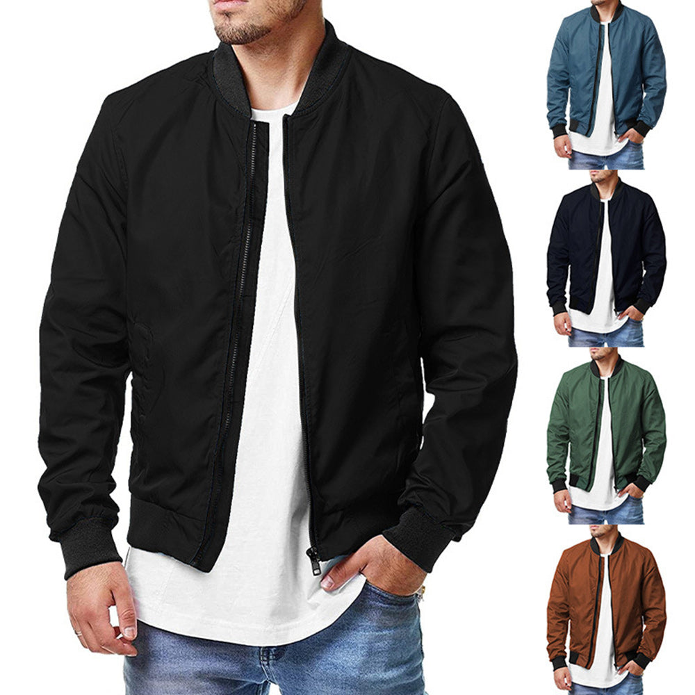 Macymars™ Men Bomber Jacket Zip Up Casual Plus Size Jacket