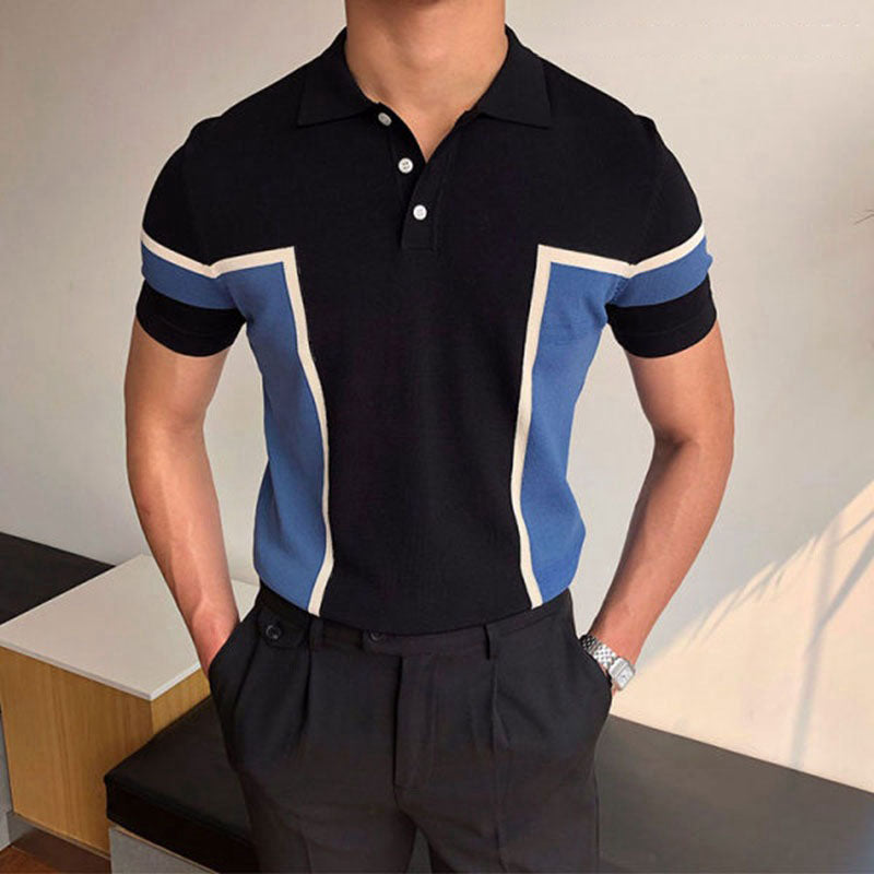 Macymars™ Fashionable Temperament Stitched Knitted Men's Bowling Shirt