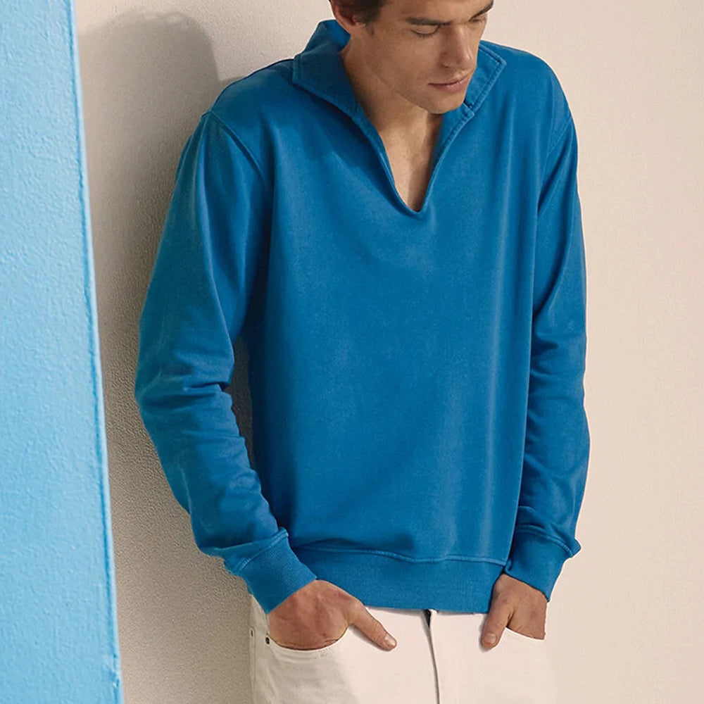 Macymars™ Men's Casual Trend Loose V-Neck Sweater Lapel Polo Shirt