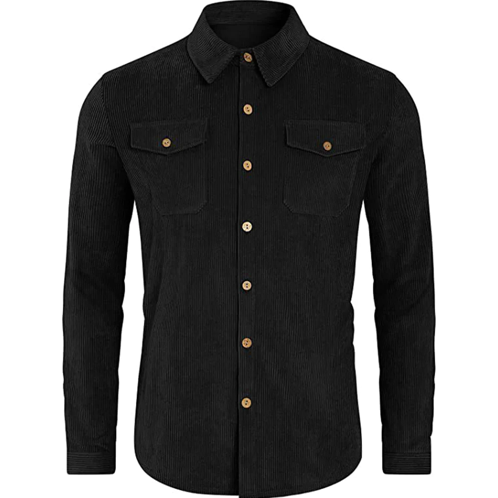 Macymars™ Men's Flap Pocket Lapel Corduroy Coat