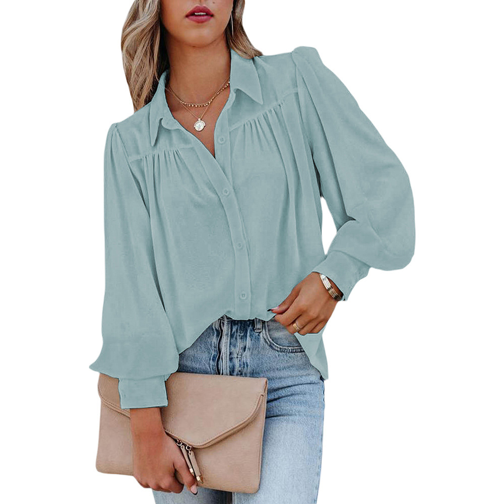 Macymars™ Women's V-neck Chiffon Long-sleeved Casual Business Office Work Shirt