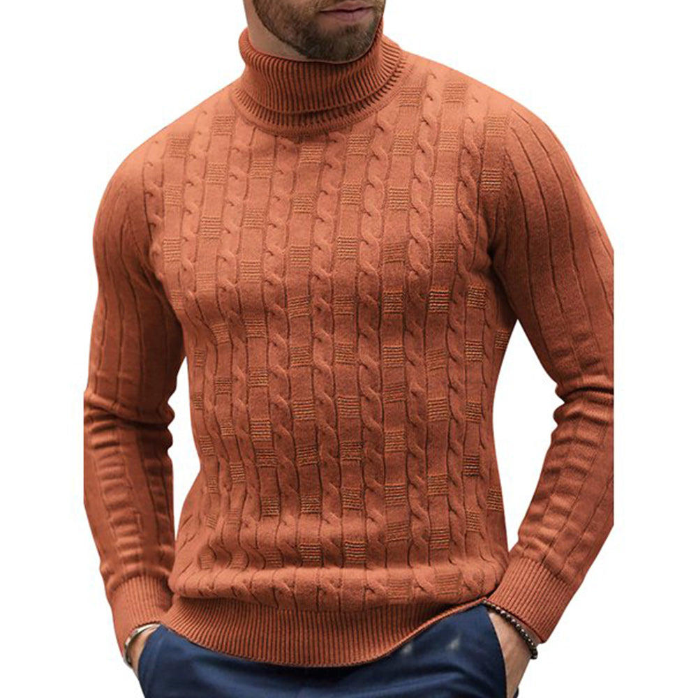 Macymars™ Men's Solid Jacquard Turtleneck Sweater