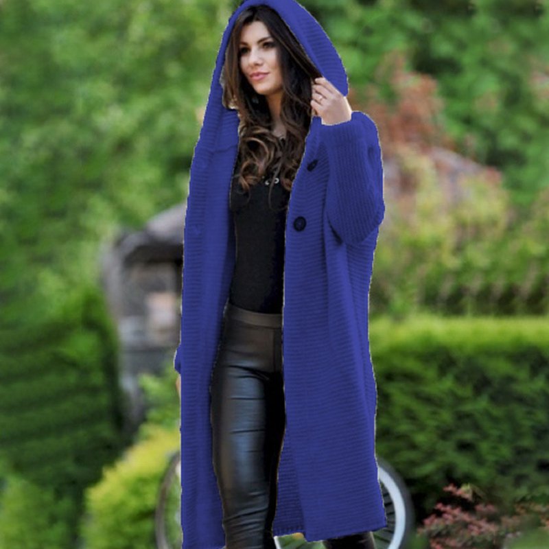 Macymars™ Hooded Cardigan Knitted Jumper Mid-length Jacket