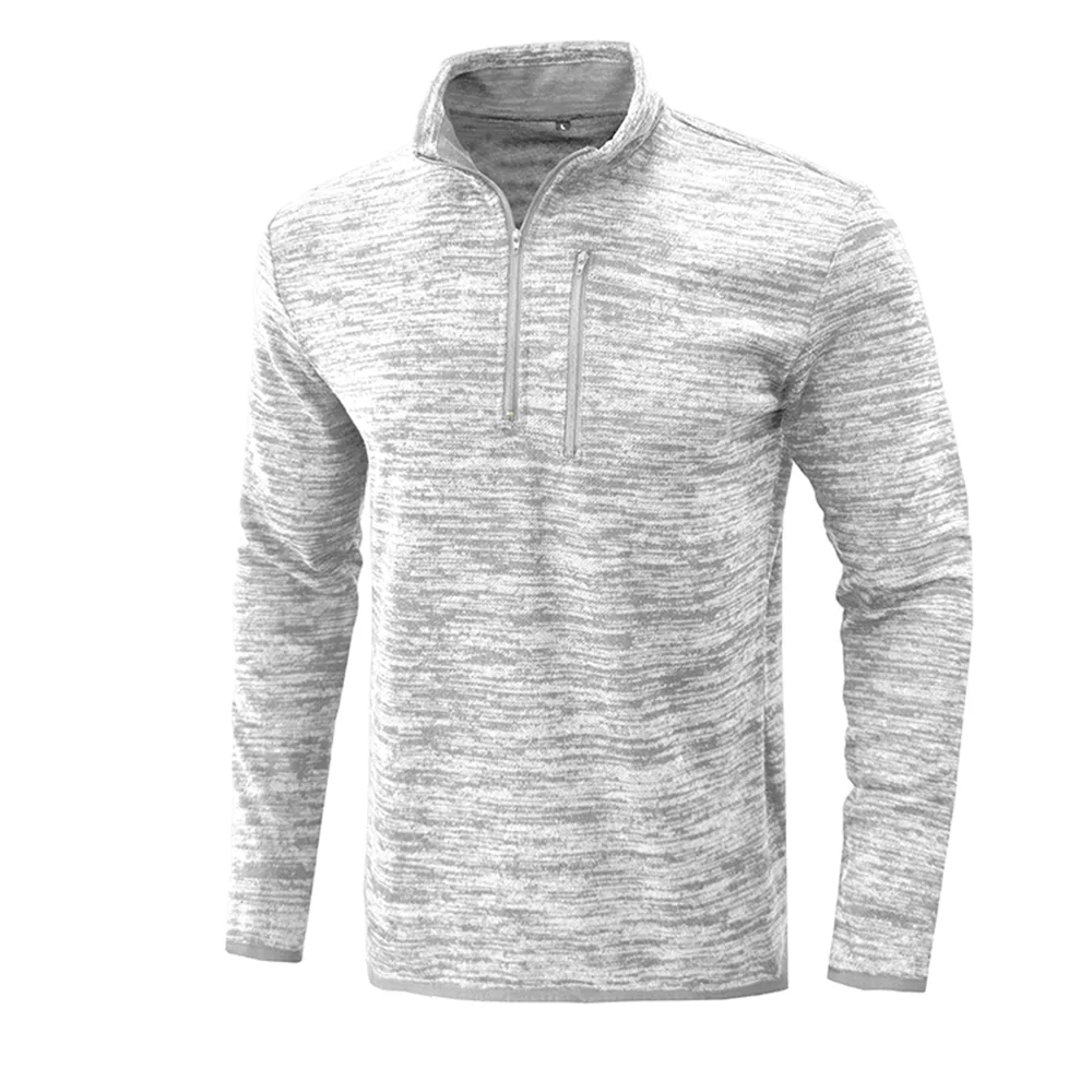 Macymars™ Men's Stand Collar Long Sleeve Pullover with Zipper