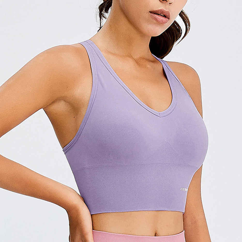 Macymars™ V-neck X-back 4-breasted Sports Bra