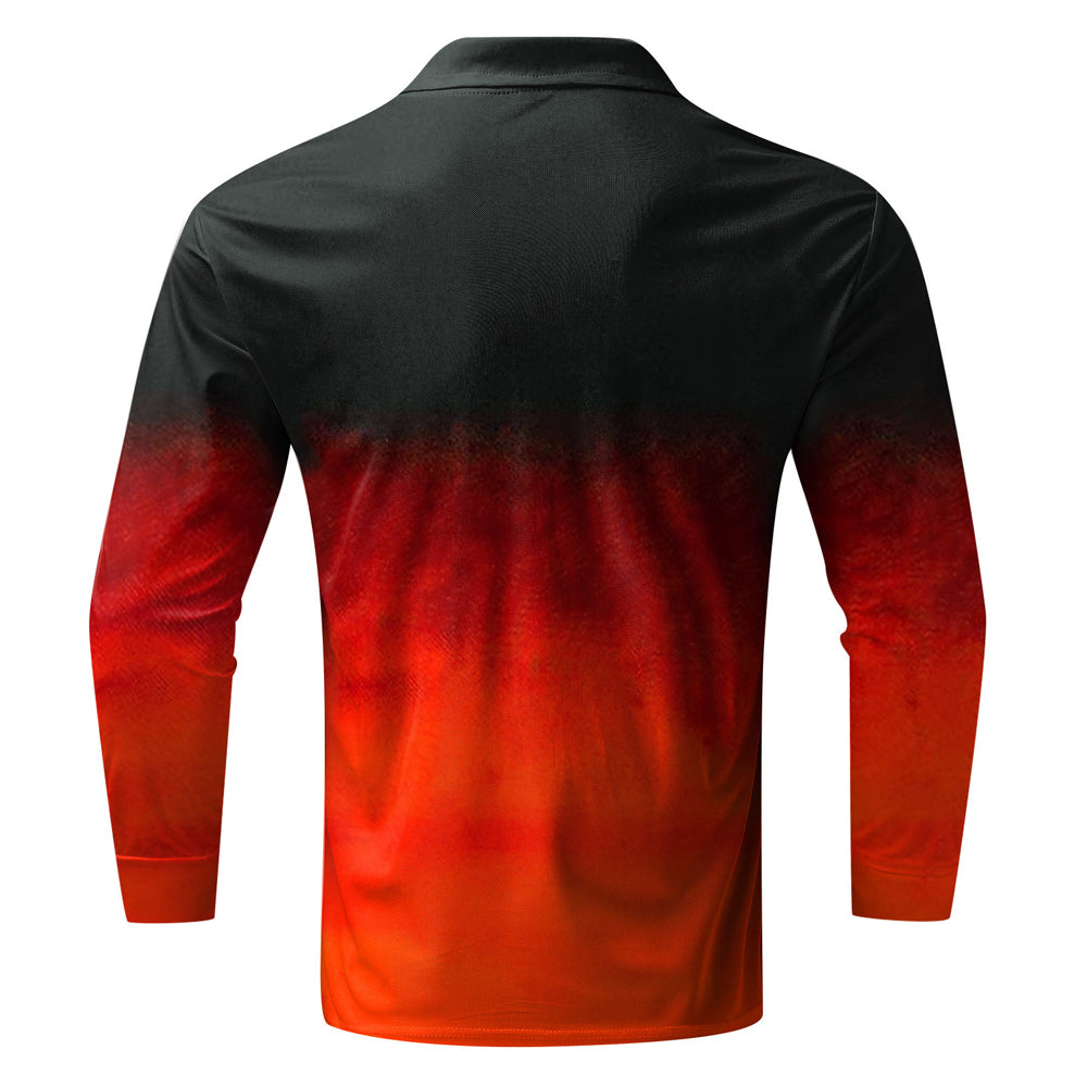 Macymars™ Men's Gradient Color Lapel Zipper Polo Shirt