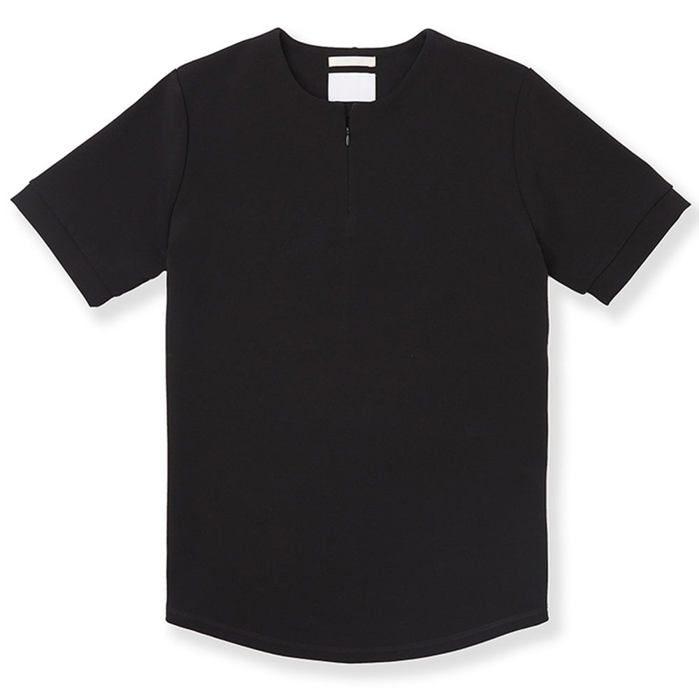 Macymars™ Mens Solid Color Zipper Collar Classic Polo Shirts