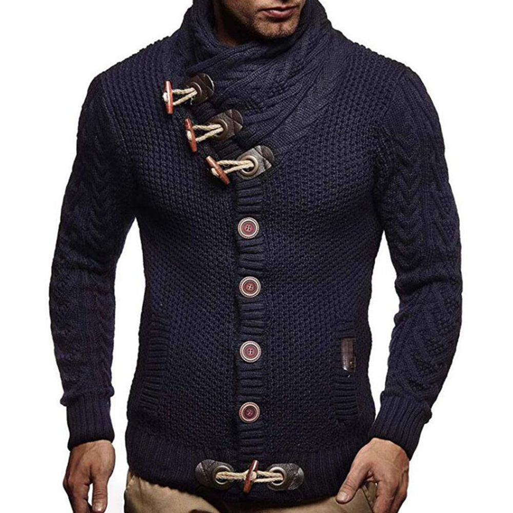 Macymars™ Men's Claw Button Turtleneck Knit Sweater Jacket