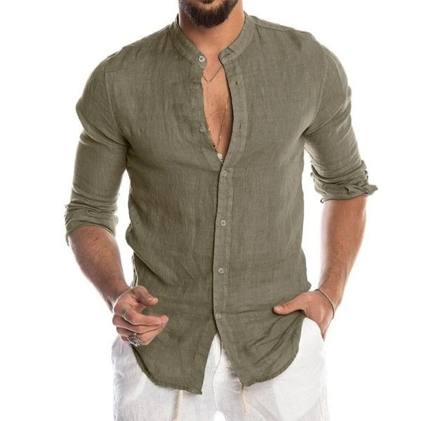 Macymars™ Men's Cotton Linen Shirt Long Sleeve Loose Tops