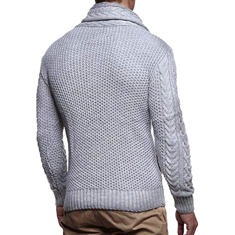 Macymars™ Men's Claw Button Turtleneck Knit Sweater Jacket