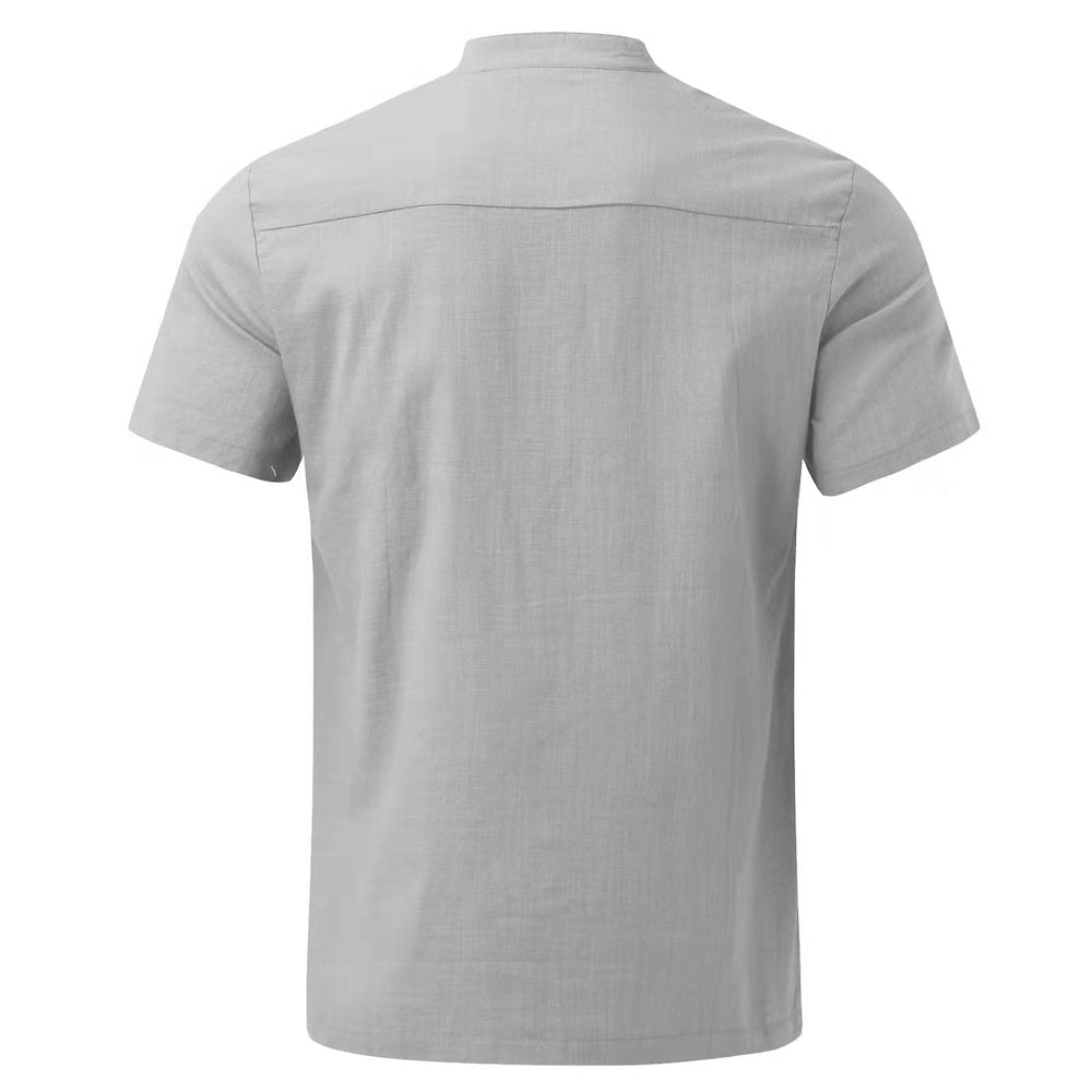 Macymars™ Men's Summer Stand-up Collar Cotton Linen Casual Loose Shirt