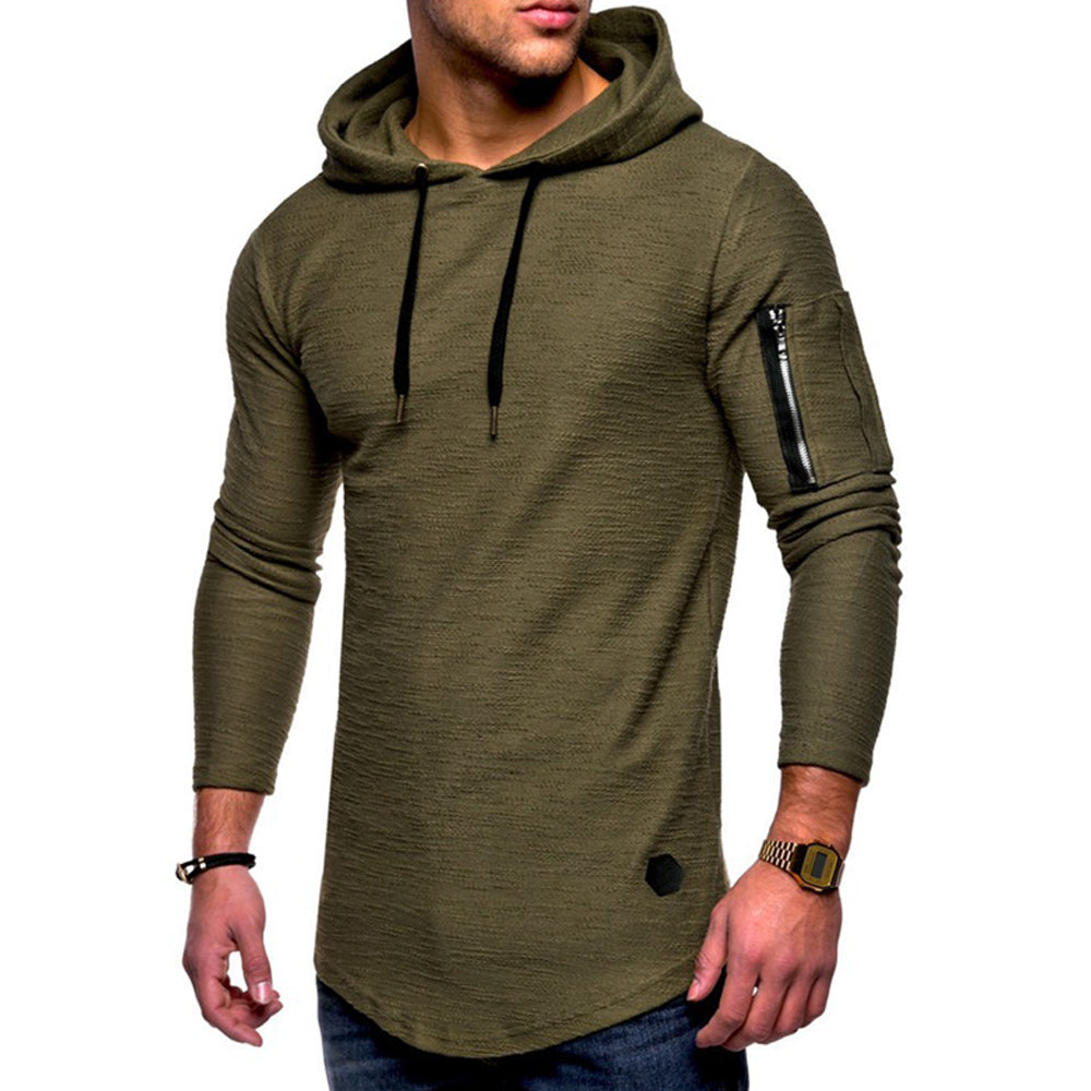 Macymars™ Men's arm zip hooded casual sweatshirt