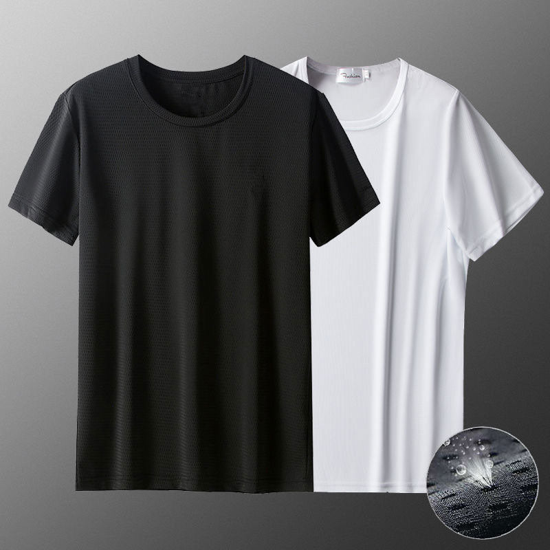 Macymars™ Men's Summer Cool Solid Ice Silk Short Sleeve T-Shirt Oversized 2 Pack