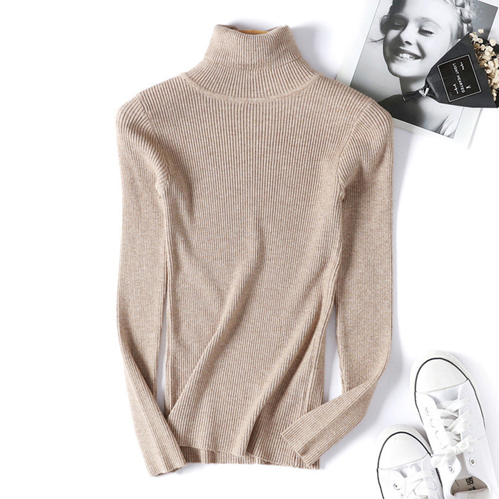 Macymars™ Thick Warm Turtleneck Sweaters Solid Pattern Casual Winter Wears Knitted Sweater